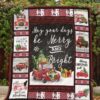 Red Truck Merry And Bright Christmas Fleece Blanket