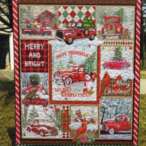 Red Truck Merry Christmas Fleece Blanket