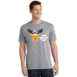 Reindeer Cartoon Ho Ho Cute Christmas Gift T Shirt 1
