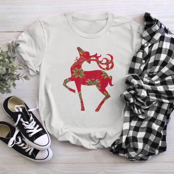 Reindeer Deer Antlers Merry Christmas T-Shirt