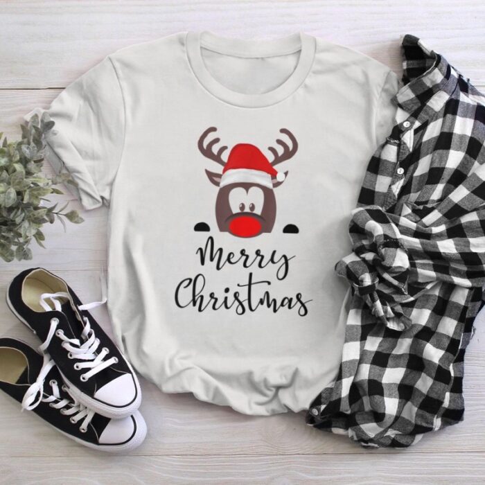 Reindeer Deer Cute Merry Christmas T-Shirt
