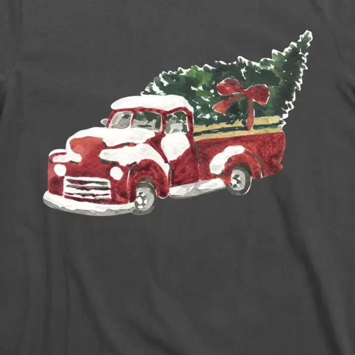 Retro Christmas Holiday Truck T Shirt 3