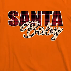 Santa Baby Leopard Christmas Pattern Logo T Shirt 3