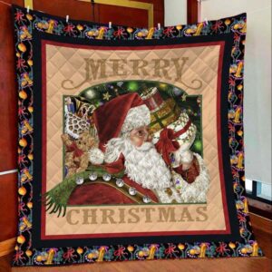 Santa Claus Merry Christmas Fleece Blanket