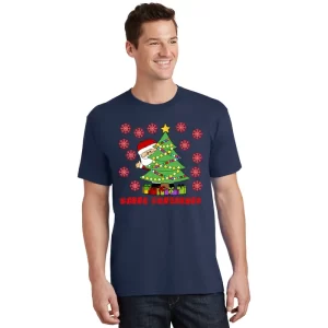 Santa Claus Merry Christmas Tree T Shirt 1