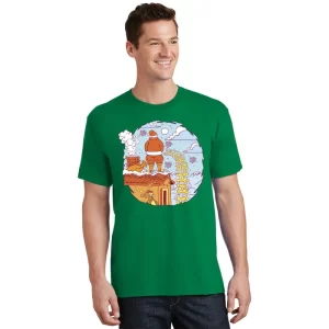 Santa Claus Peeing On Roof Funny Holiday Christmas T Shirt 1