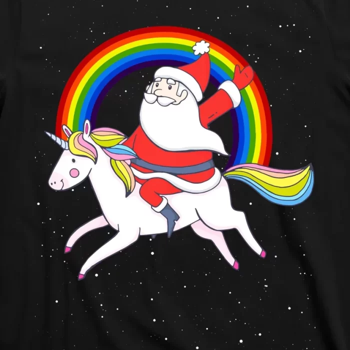 Santa Claus Unicorn Christmas Magic T Shirt 3