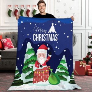 Santa Merry Christmas TNTNH Sherpa Fleece Blanket