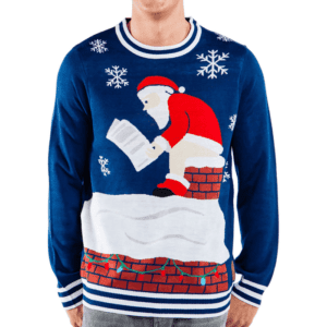 Santa's Log On The Fire Ugly Christmas Sweater