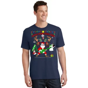 Santas Merry Christmas Rock Tour T Shirt 1