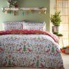 Scandi Festive Christmas Duvet Cover Set Snow Ruby