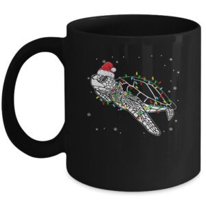 Sea Turtle Christmas Lights Funny Santa Hat Merry Christmas Mug
