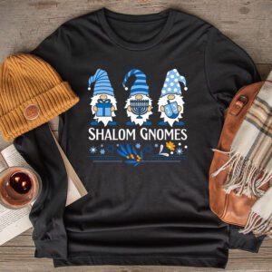 Shalom Gnomes Funny Hanukkah Chanukah Jewish Pajamas Longsleeve Tee