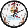 Silent Wall Clock Battery Operated Merry Christmas Round Clock Non Ticking Sweep Movement Glass Cover For Kitchen