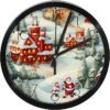 Silent Wall Clock Battery Operated Merry Christmas Round Clock Non Ticking Sweep Movement Glass Cover For Kitchen