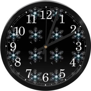 Silent Wall Clock Battery Operated Merry Christmas Round Clock Non Ticking Sweep Movement Glass Cover For Kitchen