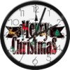 Silent Wall Clock Battery Operated Merry Christmas Round Clock Non Ticking Sweep Movement Glass Cover For Kitchen