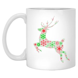 Snowflake Cute Reindeer Merry Christmas Mug