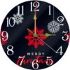 Snowflake Ornament Merry Christmas Round Wall Clock Decorative
