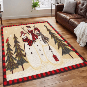 Snowman Printing Floor Mat Carpet