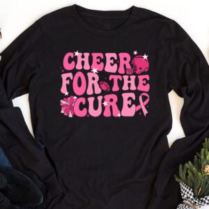 Support Pink Out Cheer For A Cures Breast Cancer Month Funny Longsleeve Tee 1 2