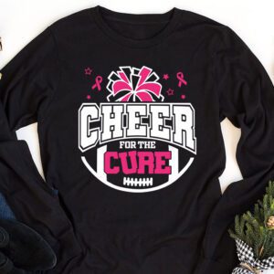 Support Pink Out Cheer For A Cures Breast Cancer Month Funny Longsleeve Tee 1 4