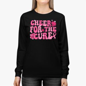 Support Pink Out Cheer For A Cures Breast Cancer Month Funny Longsleeve Tee 2 2