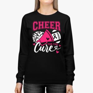 Support Pink Out Cheer For A Cures Breast Cancer Month Funny Longsleeve Tee 2