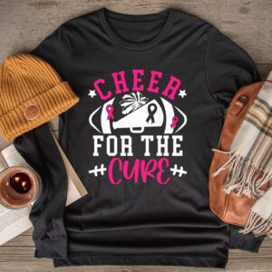 Support Pink Out Cheer For A Cures Breast Cancer Month Funny Longsleeve Tee