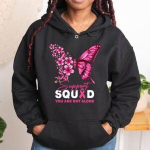 Support Squad Breast Cancer Awareness Pink Ribbon Butterfly Hoodie 1 1