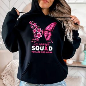 Support Squad Breast Cancer Awareness Pink Ribbon Butterfly Hoodie 2 1
