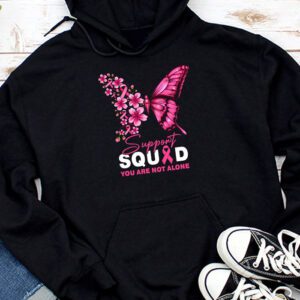 Support Squad Breast Cancer Awareness Pink Ribbon Butterfly Hoodie