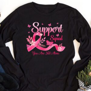 Support Squad Breast Cancer Awareness Pink Ribbon Butterfly Longsleeve Tee 1 4