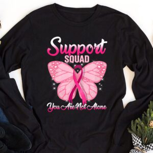 Support Squad Breast Cancer Awareness Pink Ribbon Butterfly Longsleeve Tee 1 6