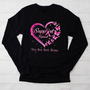 Support Squad Breast Cancer Support Pink Ribbon Butterfly Longsleeve Tee