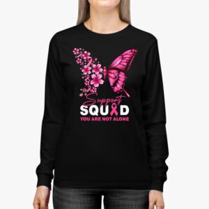 Support Squad Breast Cancer Awareness Pink Ribbon Butterfly Longsleeve Tee 3 5