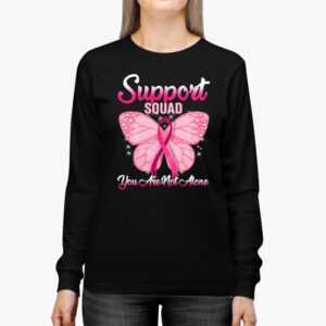 Support Squad Breast Cancer Awareness Pink Ribbon Butterfly Longsleeve Tee 3 6