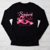 Support Squad Breast Cancer Awareness Pink Ribbon Butterfly Longsleeve Tee