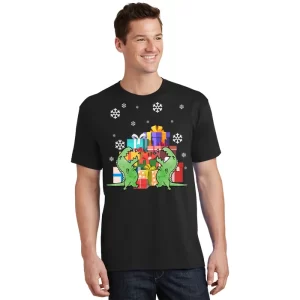 T Rex Christmas T Shirt 1