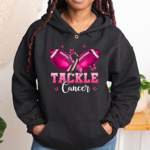 Tackle Football Pink Ribbon Breast Cancer Awareness Kids Hoodie 1 4