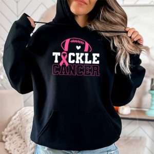 Tackle Football Pink Ribbon Breast Cancer Awareness Kids Hoodie 2 2
