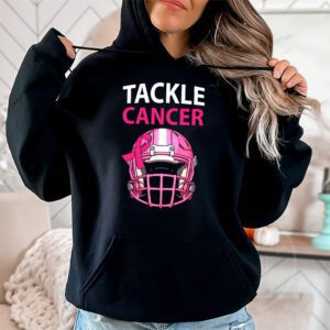 Tackle Football Pink Ribbon Breast Cancer Awareness Kids Hoodie 2 3