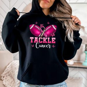 Tackle Football Pink Ribbon Breast Cancer Awareness Kids Hoodie 2 4