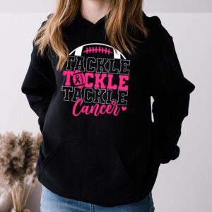 Tackle Football Pink Ribbon Breast Cancer Awareness Kids Hoodie 3 1