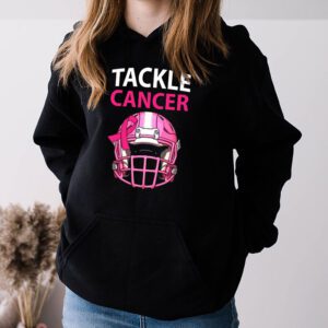 Tackle Football Pink Ribbon Breast Cancer Awareness Kids Hoodie 3 3