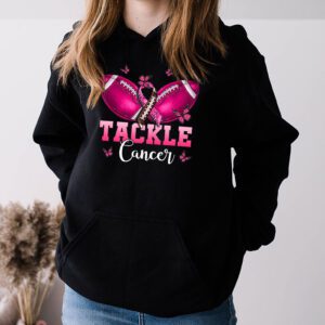 Tackle Football Pink Ribbon Breast Cancer Awareness Kids Hoodie 3 4