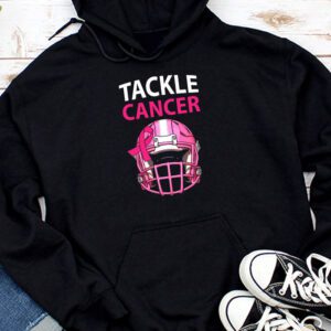 Tackle Football Pink Ribbon Breast Cancer Awareness Kids Hoodie