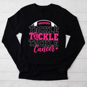Tackle Football Pink Ribbon Breast Cancer Awareness Kids Longsleeve Tee