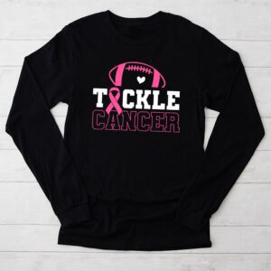 Tackle Football Pink Ribbon Breast Cancer Shirt Ideas Longsleeve Tee