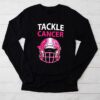 Tackle Football Pink Ribbon Breast Cancer Awareness Kids Longsleeve Tee